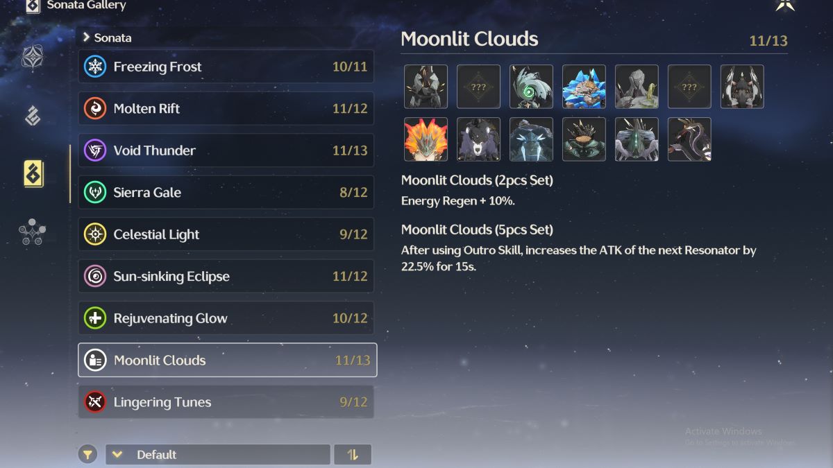 Five-piece Echo Moonlit Clouds.