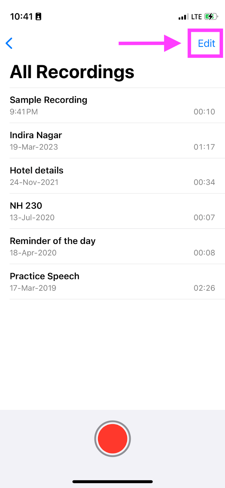 How to record a voice note on iPhone - Delete multiple recordings