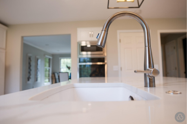 quartz countertop for kitchen remodel sink faucet fixture custom built michigan
