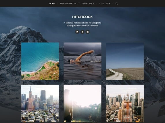 Hitchcock photography WordPress theme