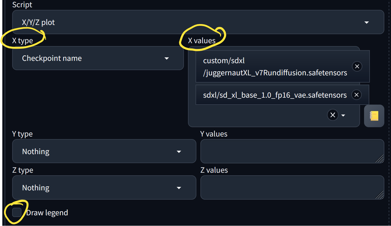 Comparing 2 Models in Automatic 1111