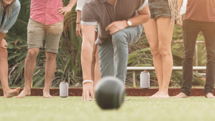 beer olympics Can Bowling