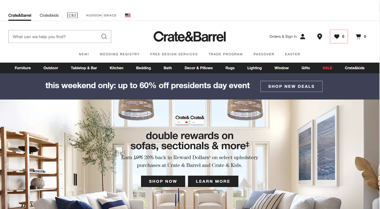 Crate & barrel   home page