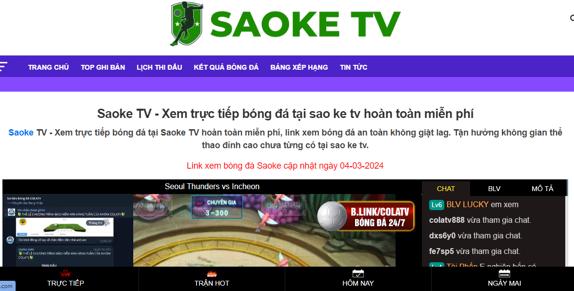 Saoke TV cập nhật hàng trăm giải đấu bóng đá lý thú hoàn hảo 