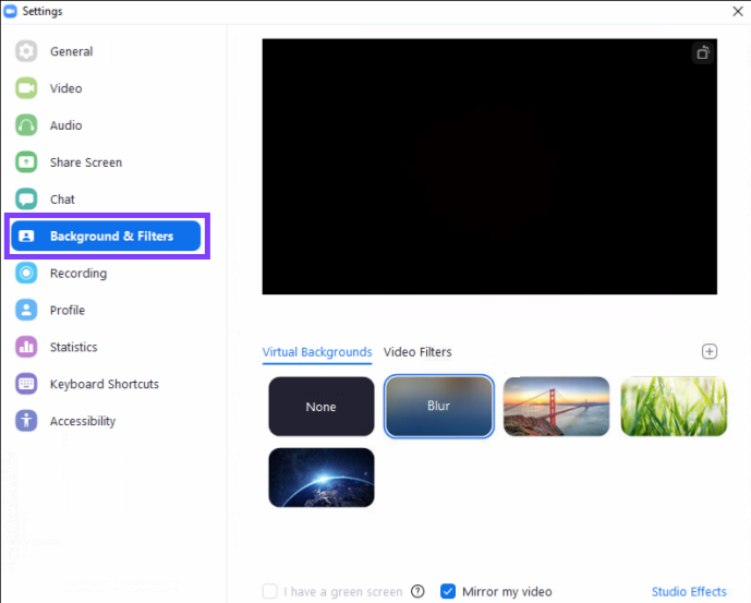 How to Blur the Background on Zoom on desktop app