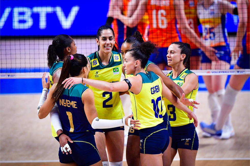 Brasil x Holanda, Liga das Nações feminina de vôlei — Foto: Volleyball World