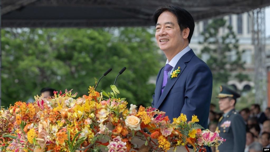 台湾总统赖清德2024年5月20日宣誓就职后发表就职演说。(台湾总统府照片)