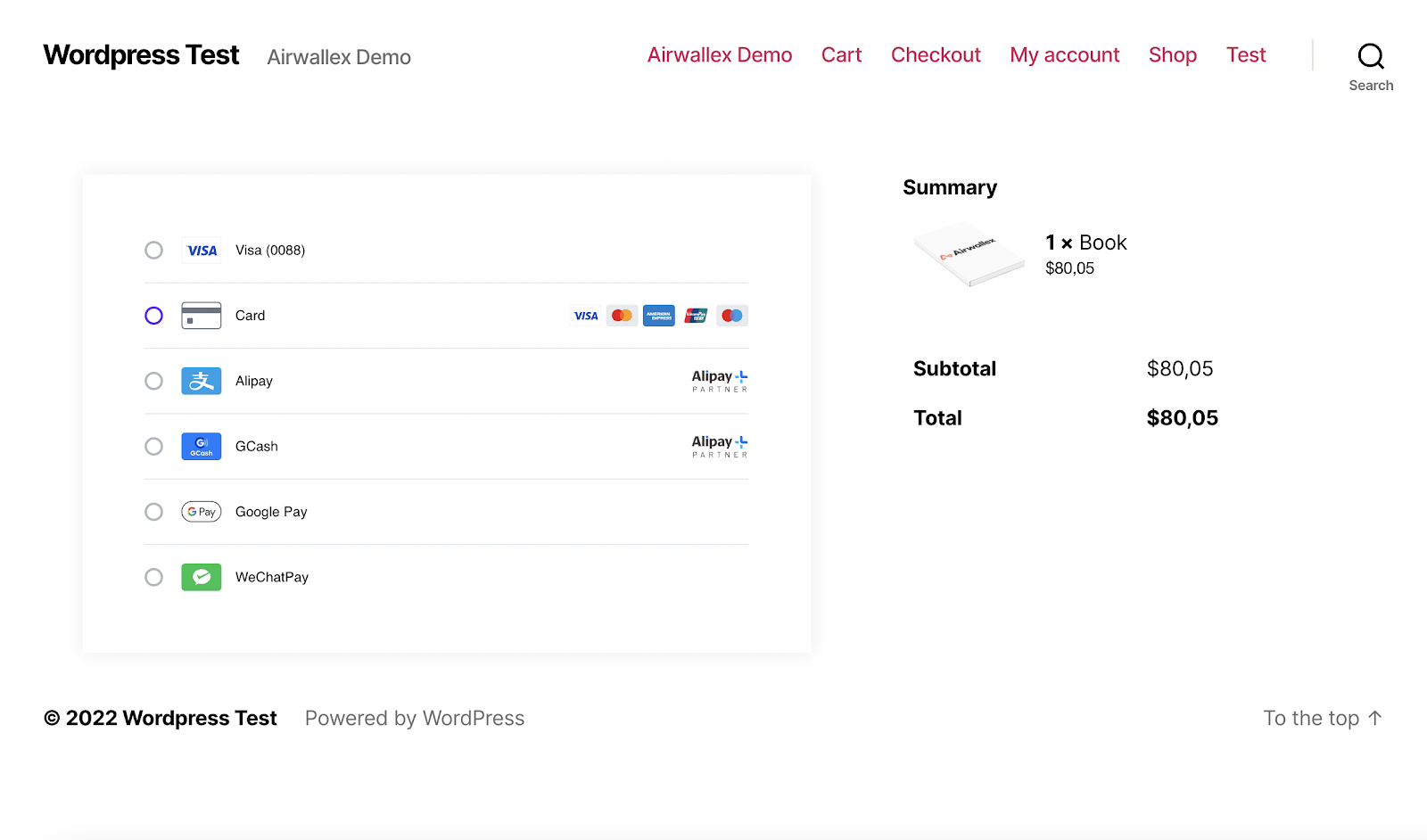 Woocommerce - step 3 - all payment methods - checkout exp - second page