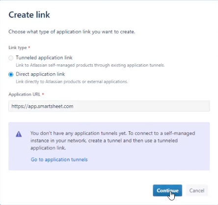 Image showing create a new link in Jira.