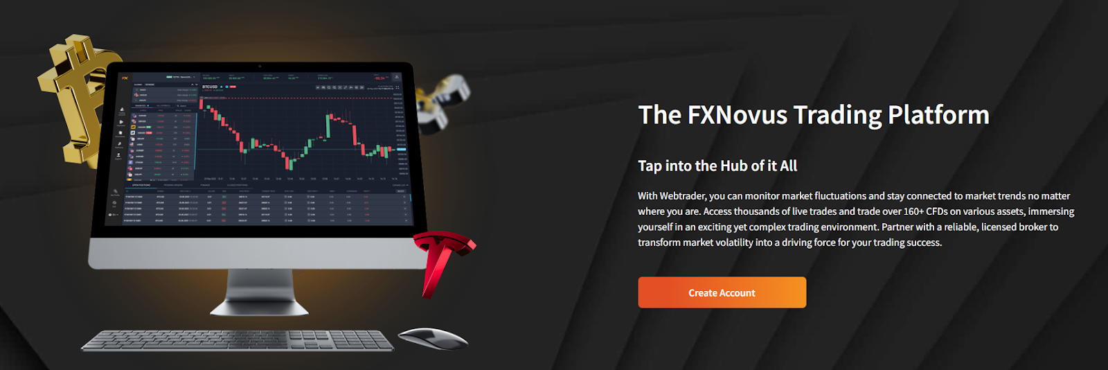 La plataforma WebTrader de FXNovus ofrece datos de mercado en tiempo real y gráficos personalizables