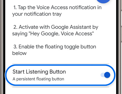 Start Listening Button activated and highlighted