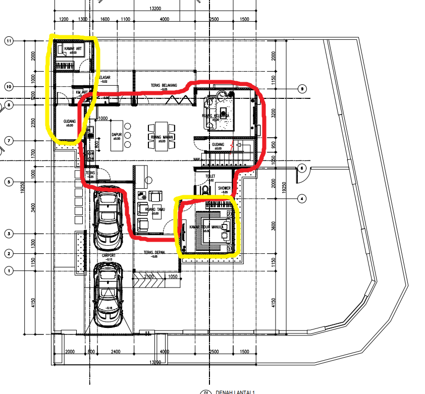 Denah Lantai 1 Rumah Ibu RN