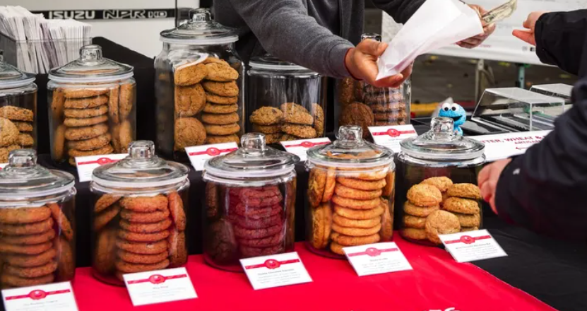 Cookies at a farmer's market stall