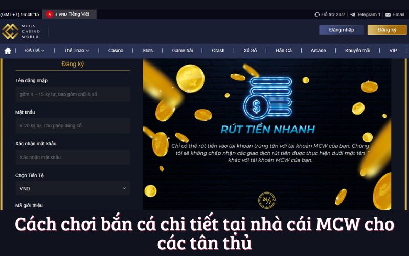 Cách chơi bắn cá chi tiết tại nhà cái MCW cho các tân thủ
