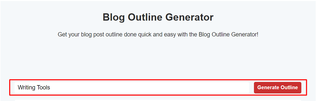 Blog outline generator
