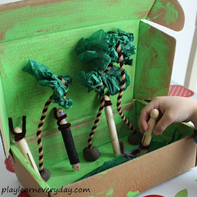 Rainforest Diorama Box Craft - Messy Little Monster