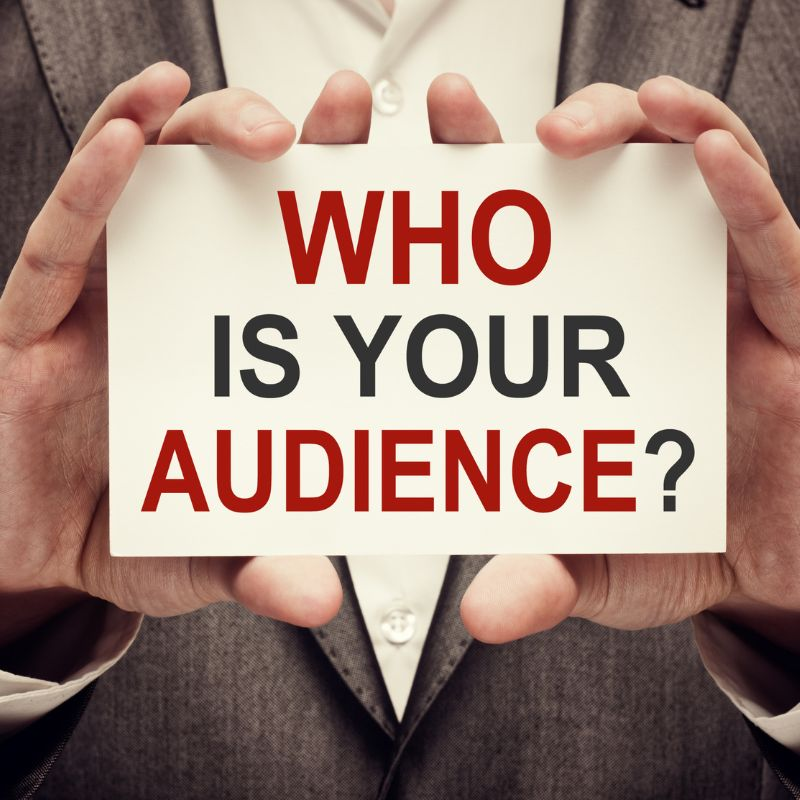 A card saying Who is Your Audience? 