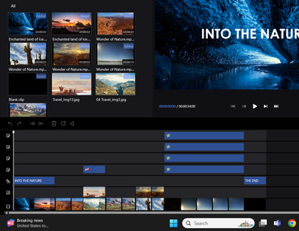 Samsung Studio app displaying the video timeline with multiple files