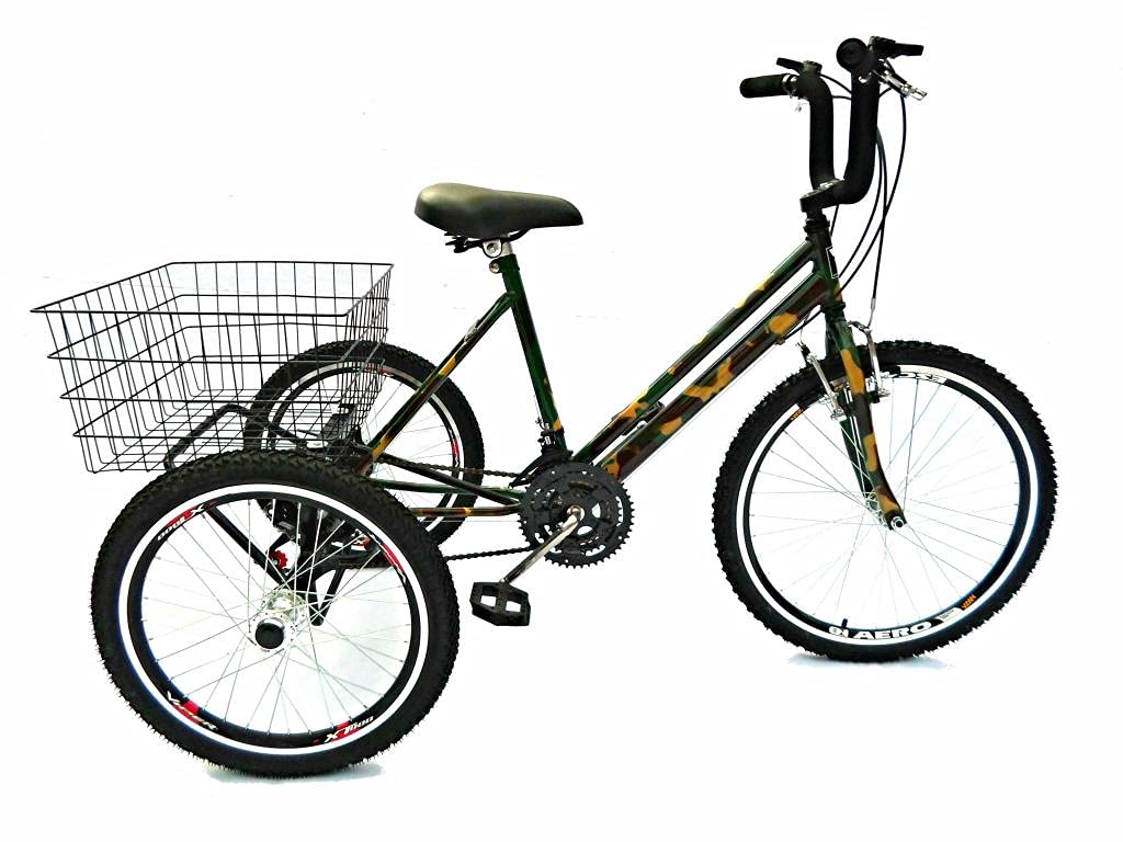 Triciclo Valdo Bike Camuflado - 21 Marchas - Montagem Hiper