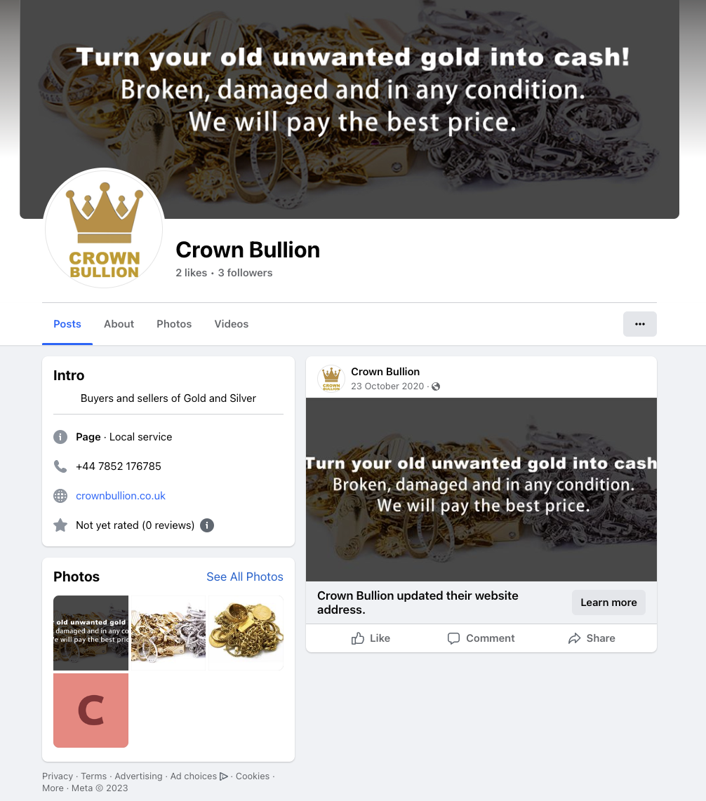 Crown Bullion lawsuit Facebook