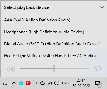 Available audio devices on my PC