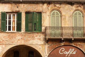 Italian coffee house in historical Verona.
