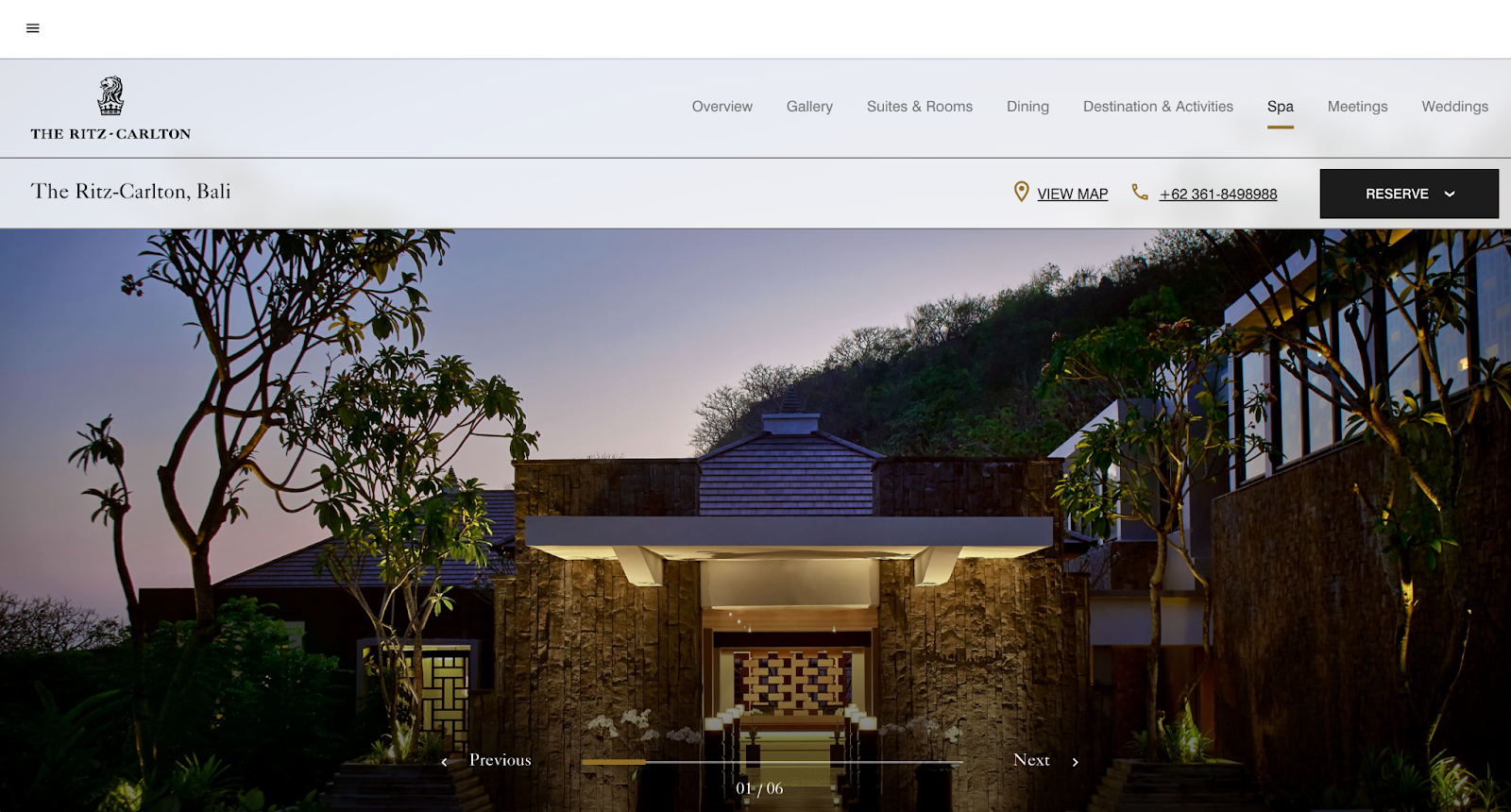 spa website examples, nusa dua hotel & spa