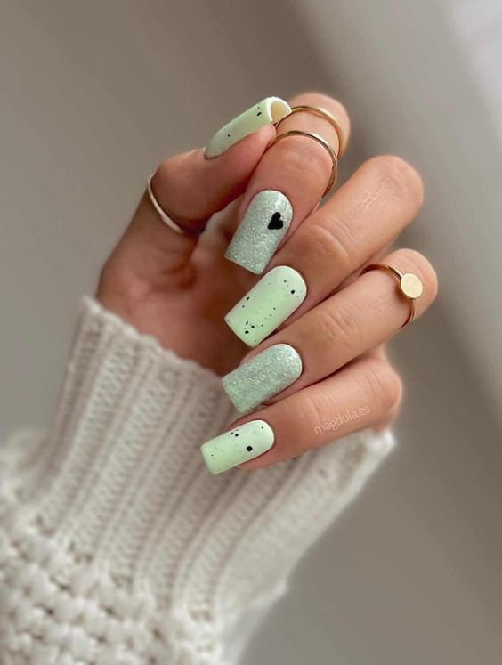 Full  view of the mint green nail