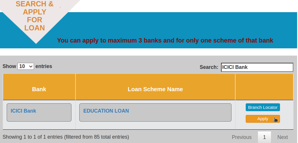 ICICI education loans through the Vidya Lakshmi Portal
