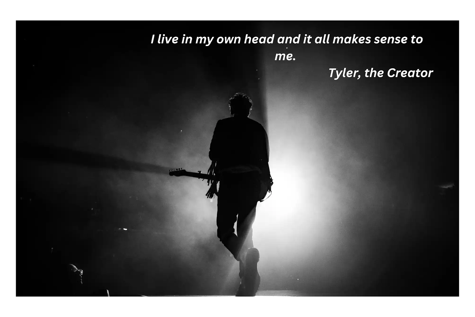 Tyler, the Creator Coming on the Stage for His Concert & His Quote is in the Picture Background