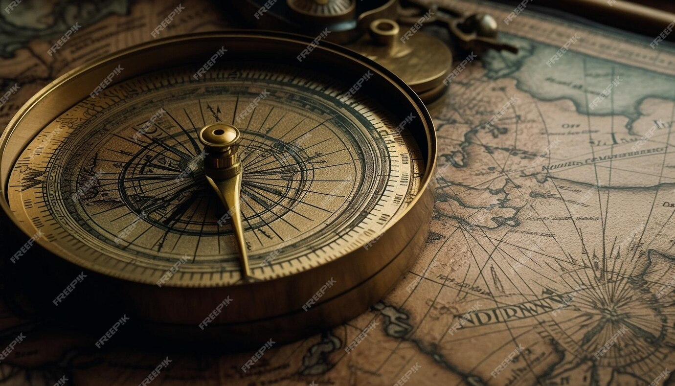 A vintage compass, symbolizing exploration and decision-making. 
