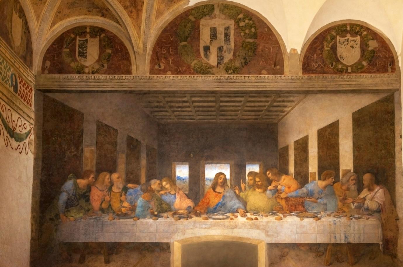 A painting of a last supper

Description automatically generated