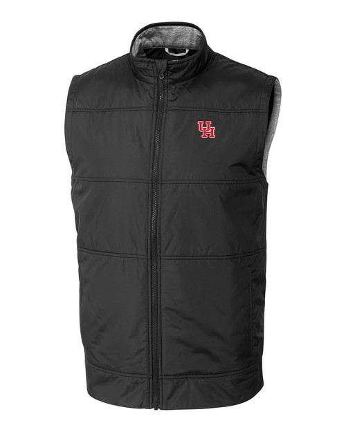 Houston Cougars Cutter & Buck Stealth Hybrid Quilted Mens Windbreaker Vest