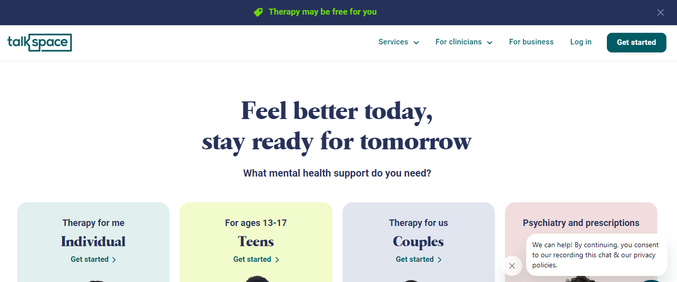 Talkspace Healthcare app