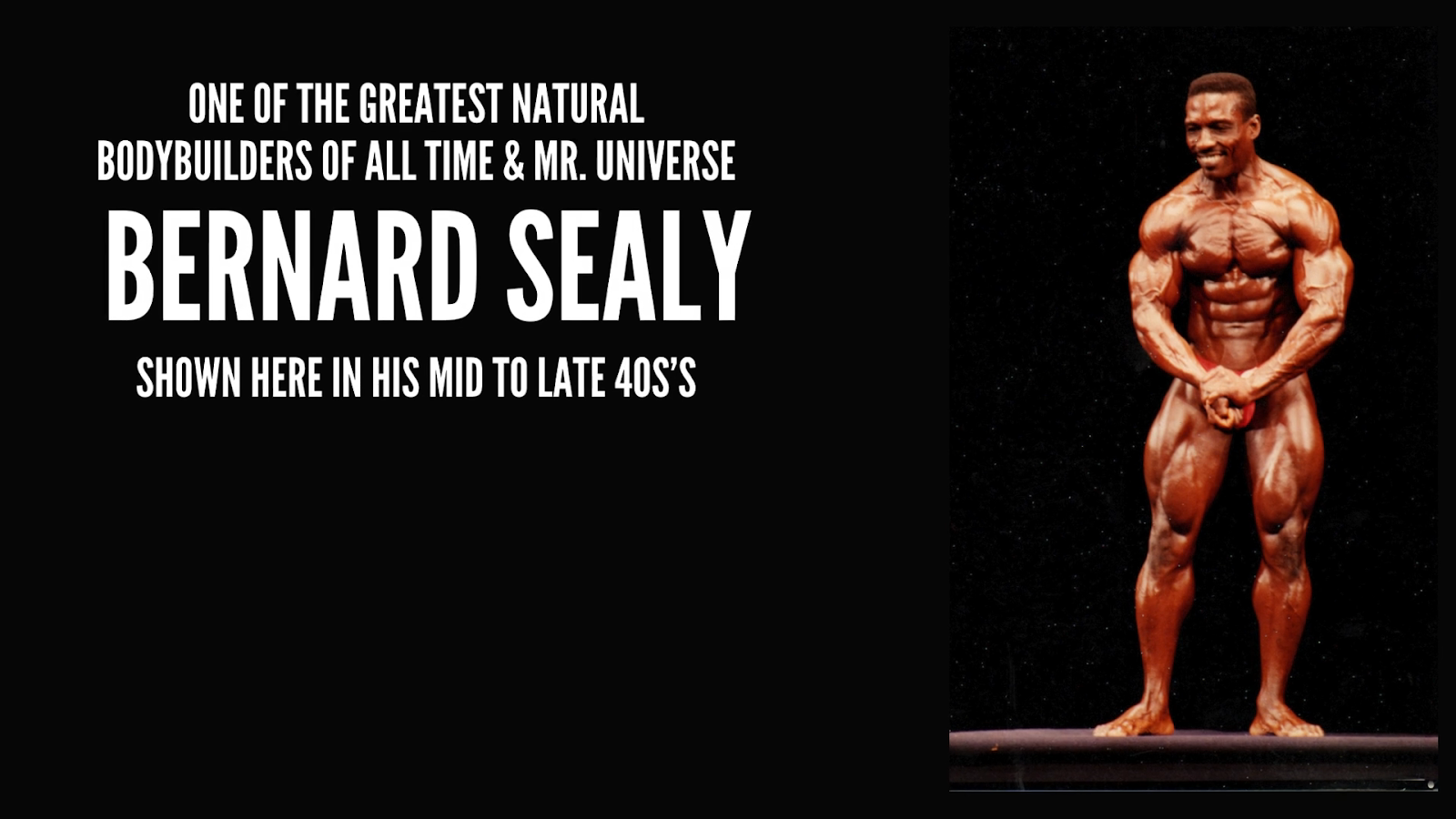 Natural Bodybuilder and Mr. Universe Bernard Sealy shown in his mid forties