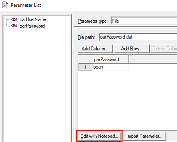 13.click the ‘Edit with Notepad’ button and edit the data in the text file directly