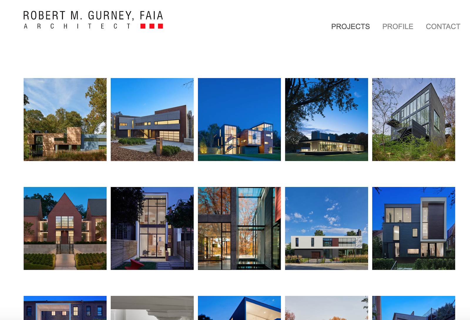 Architecture website example: Robert Gurney Architect
