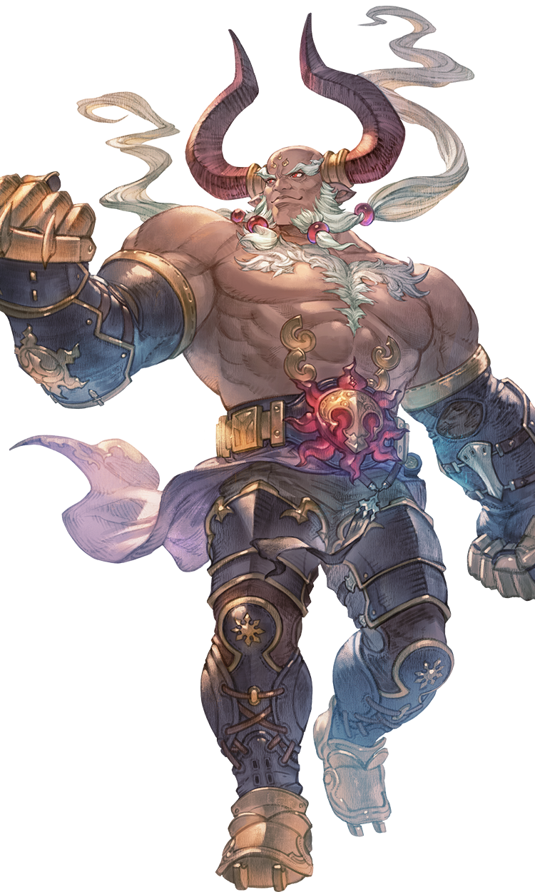 A promotional image of the character Ghandagoza from Granblue Fantasy: Relink. 