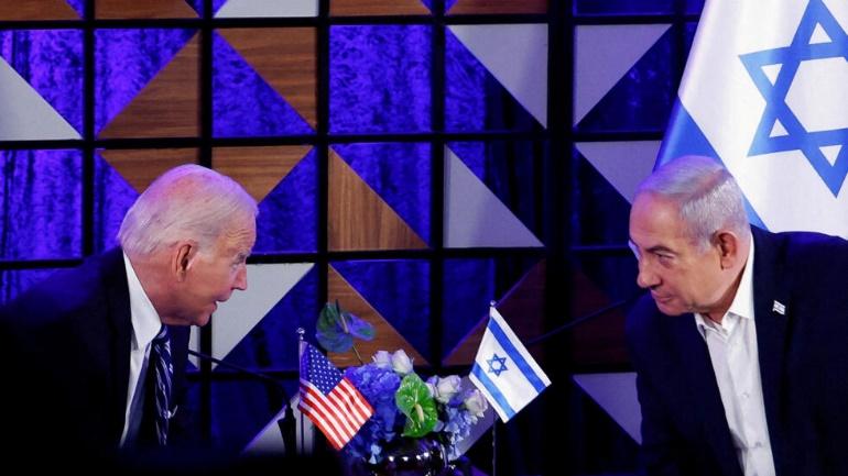 بنیامین نتانیاهو، نخست وزیر اسرائیل و جو بایدن رئیس جمهوری آمریکا