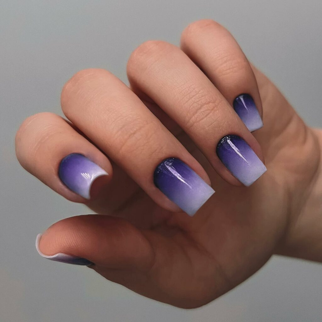 Dark Purple Ombre Nails