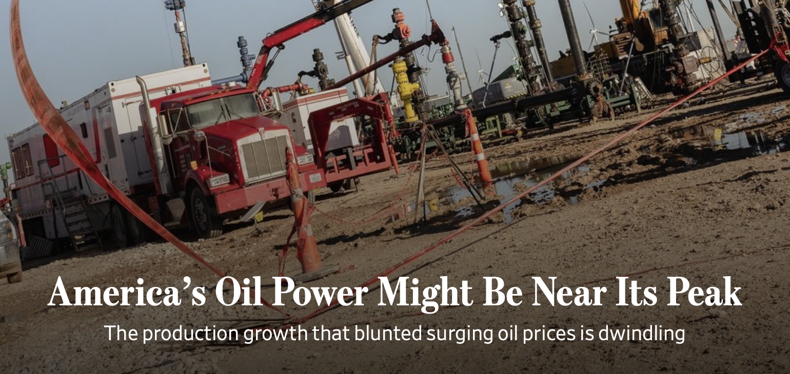 A peak at this week's oil news