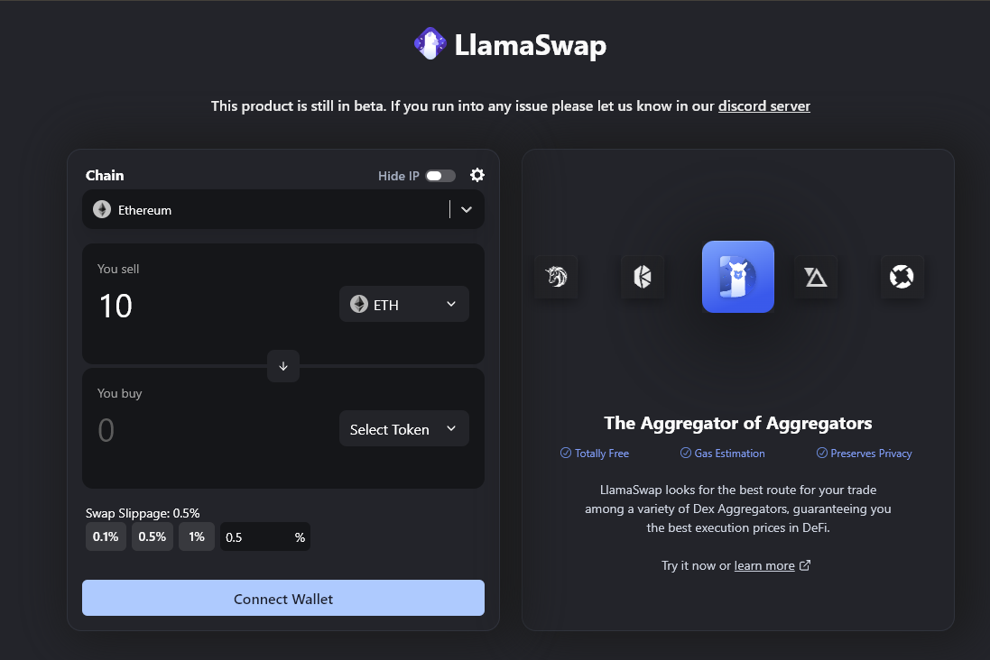 defillama swap