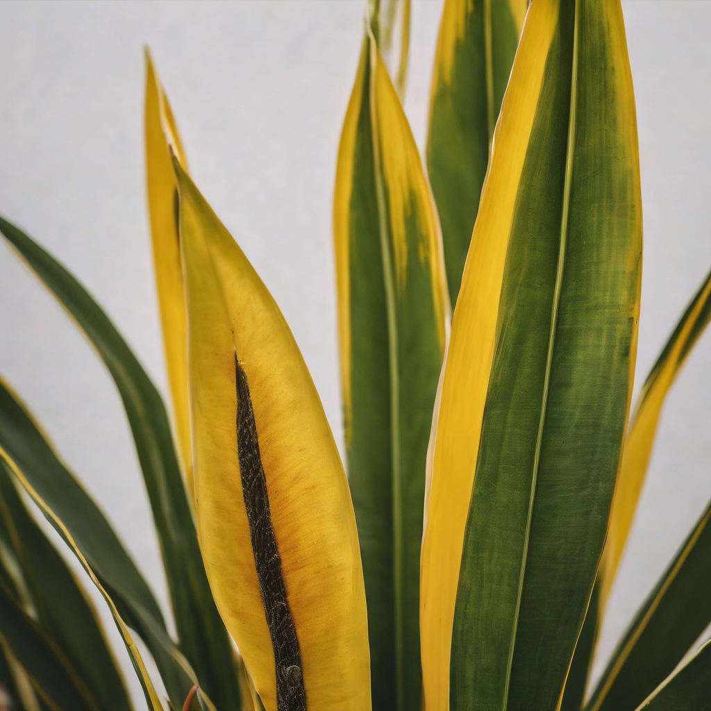 Yellow leaves on snake plant