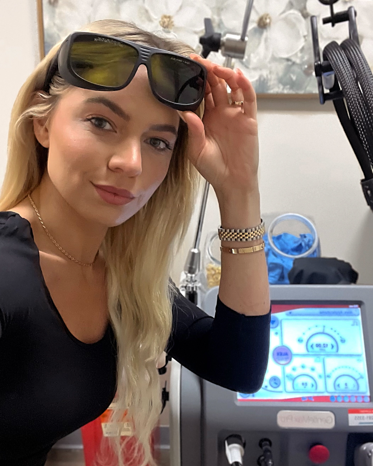 Milan Laser Hair Removal: Picture of a lady posing for a selfie in the clinic