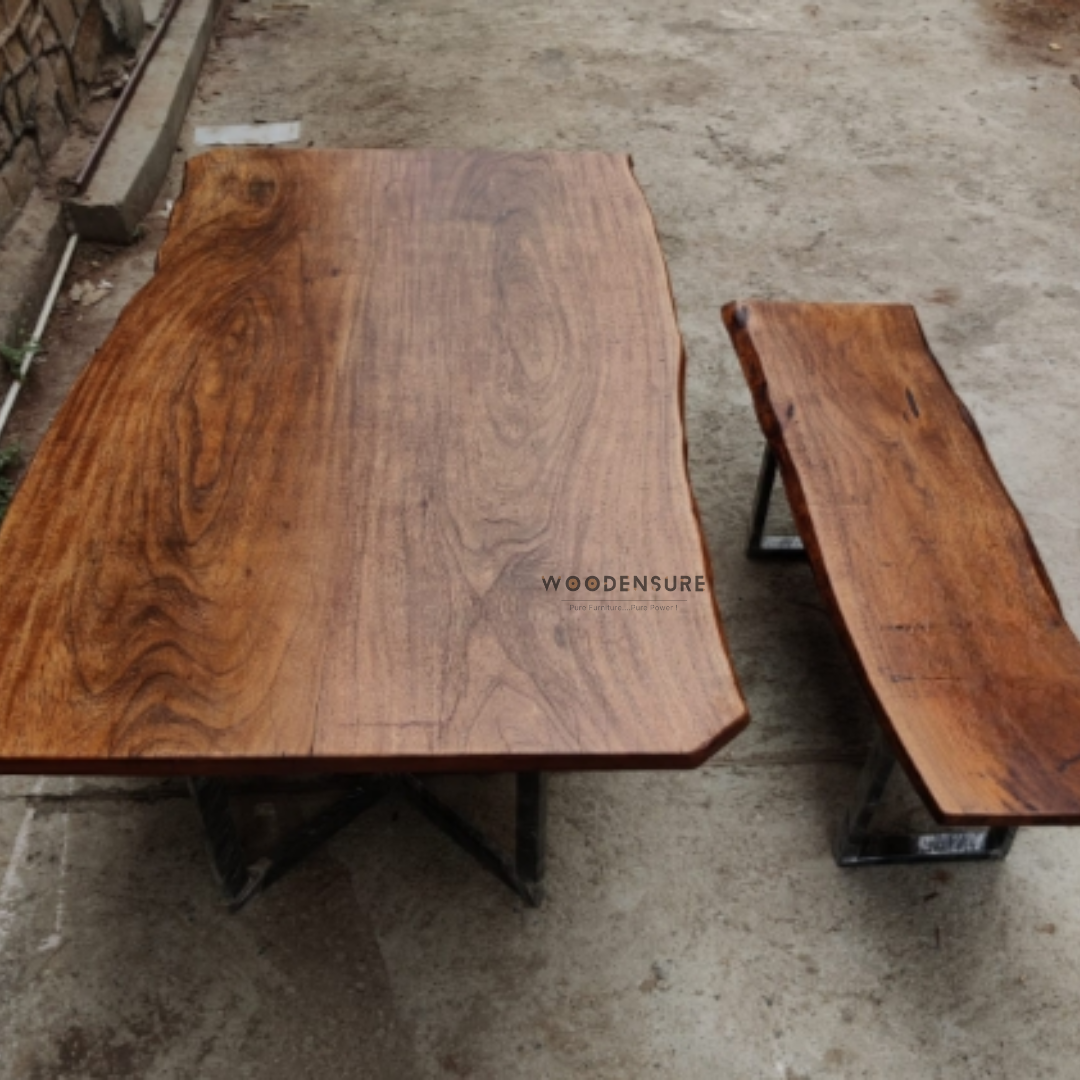 custom decor solid wood 4 seater dining set