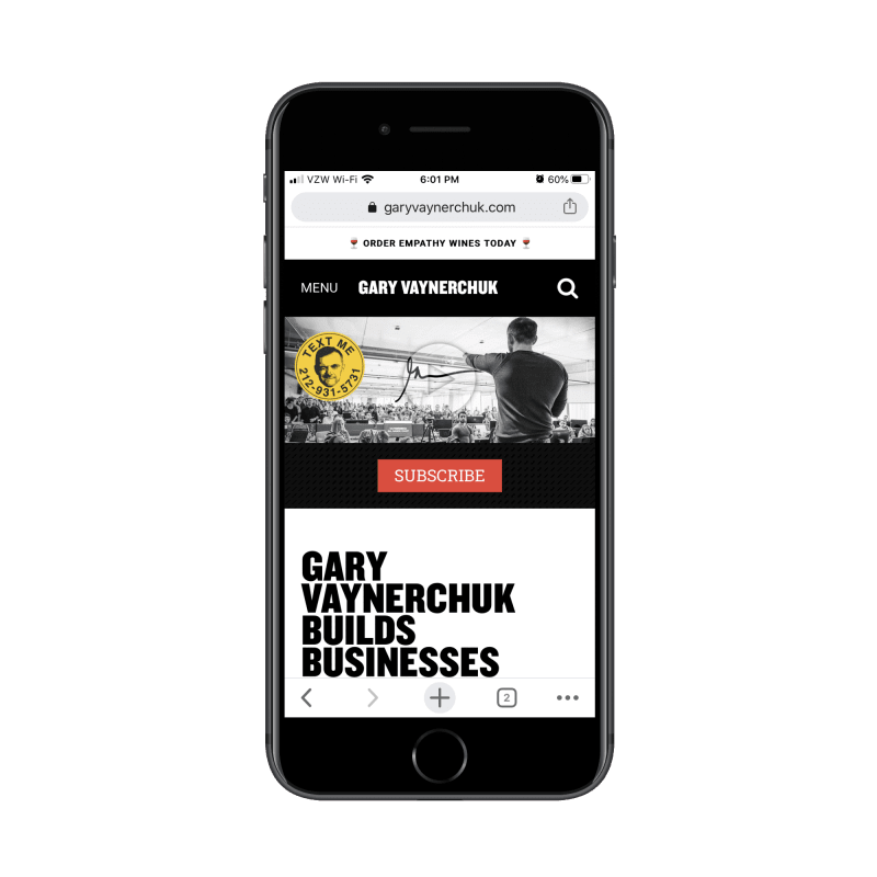 Gary Vaynerchuk mobile site