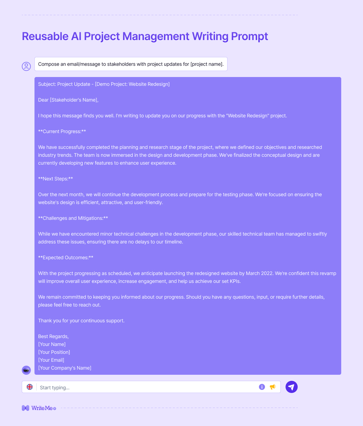 AI in Project Management Prompt