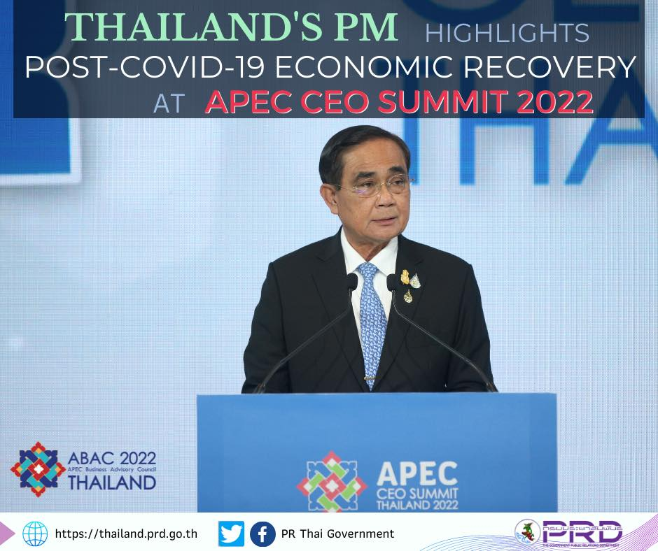 Thai Prime Minister Gen Prayut Chan-o-cha presided over the opening of the APEC CEO Summit 2022