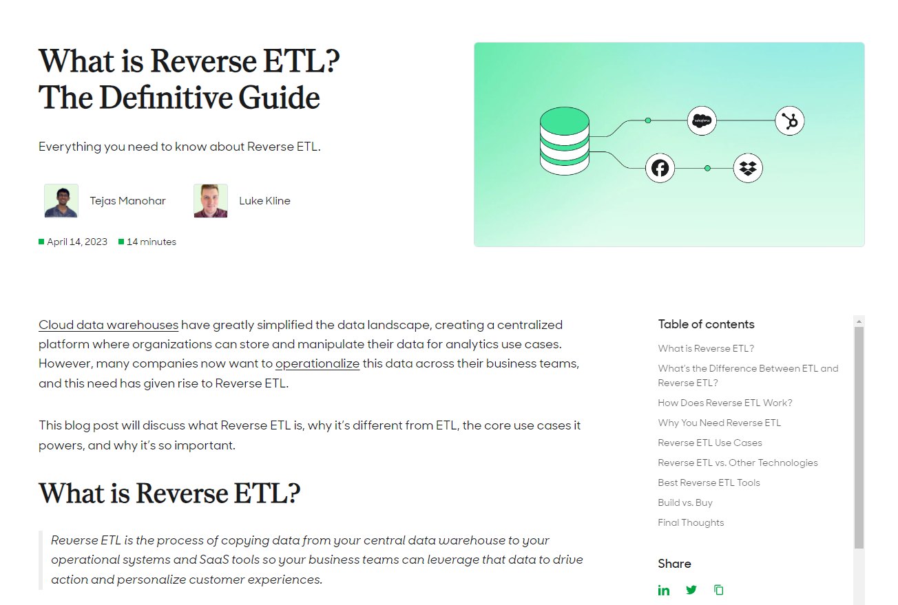 A definitive guide on Reverse ETL.
