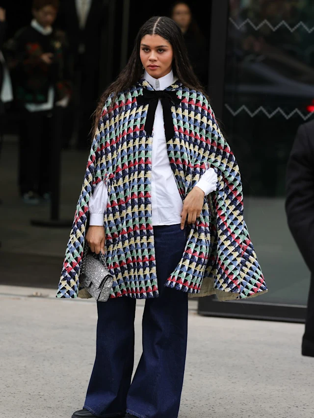 Paris Haute Couture Week 2024:  Picture of a girl rocking a unique street style wear at the event.